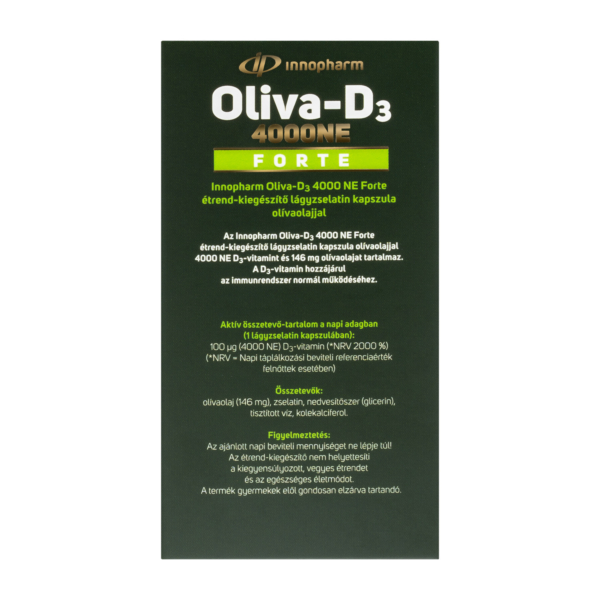 InnoPharm Oliva-D3 4000 NE Forte étrend-kiegészítő lágyzselatin kapszula 100x